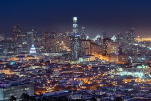 San Francisco skyline at night