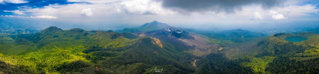 Drone view of Kirishima Kinkowan National Park